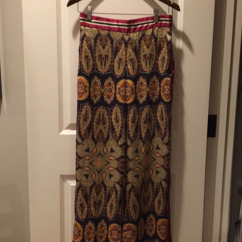 Zara paisley scarf print wide leg pants